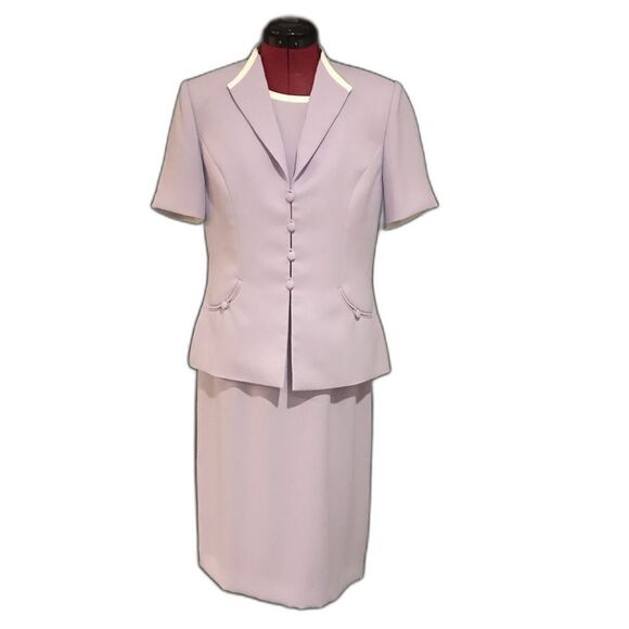Kasper ASL Jacket Dress Women’s Size 10 Lilac 2-Piece Suit Dress Short Sleeve - Picture 11 of 11